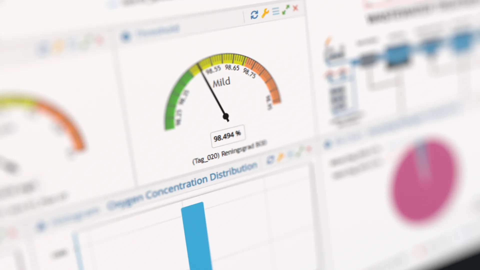 Bright dashboard close-up on a laptop